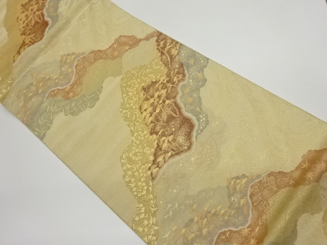 JAPANESE FUKURO OBI / WOVEN FLORAL PLANTS